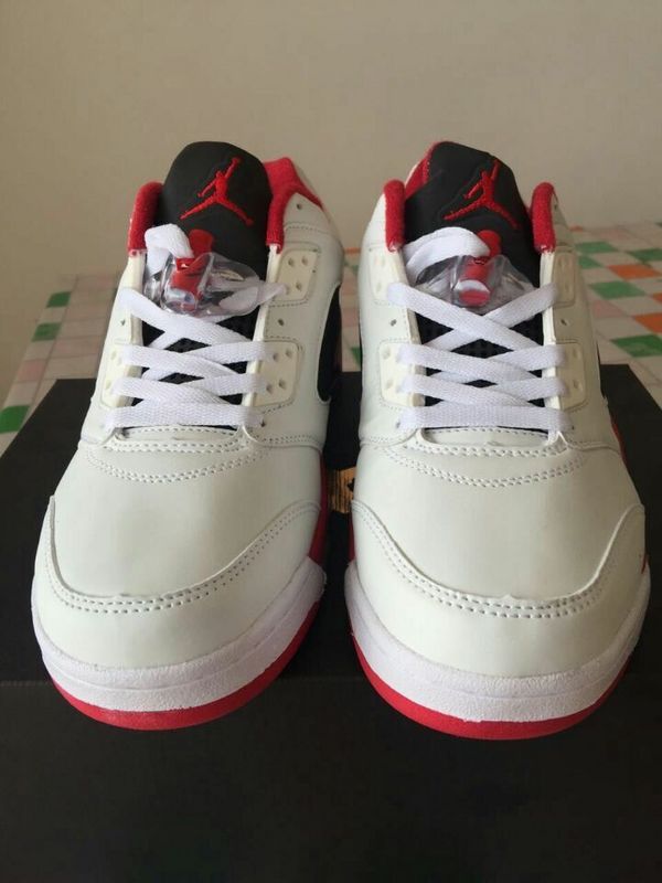 New Jordan 5 Low White Red Black Shoes